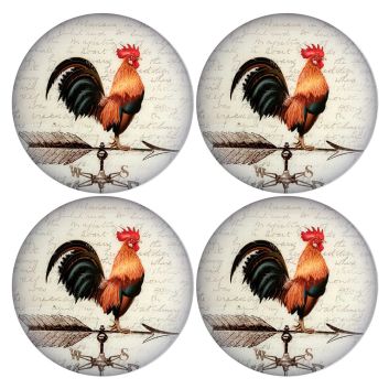 SET DE 4 INDIVIDUALES DE ACRILICOS GALLOS