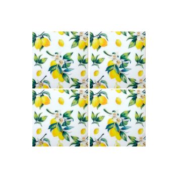 SET DE 4 PORTA VASOS FLEXIBLES LEMON FLOWER