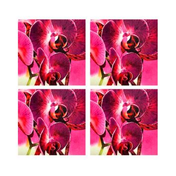 SET DE 4 PORTA VASOS FLEXIBLES ORQUIDEAS