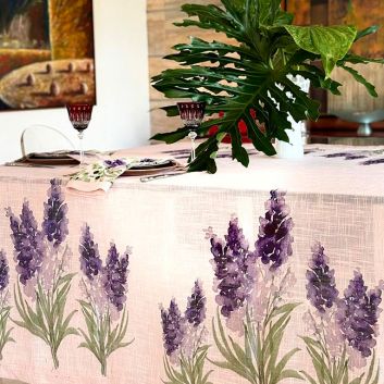 MANTEL DE TELA 6 PERSONAS LAVANDA