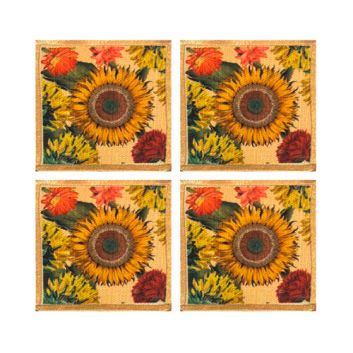 SET DE 4 SERVILLETAS DE COCKTAIL DE TELA BOTANICAL