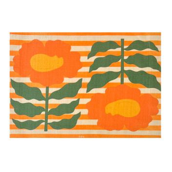 SET DE 4 INDIVIDUALES DE TELA ORANGE FLOWER
