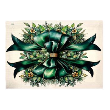 SET DE 4 INDIVIDUALES DE TELA NAVIDAD VERDE