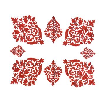 SET DE 4 INDIVIDUALES DE TELA SORRENTO ROJO
