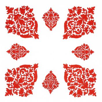 SET DE 4 SERVILLETAS DE TELA SORRENTO ROJO