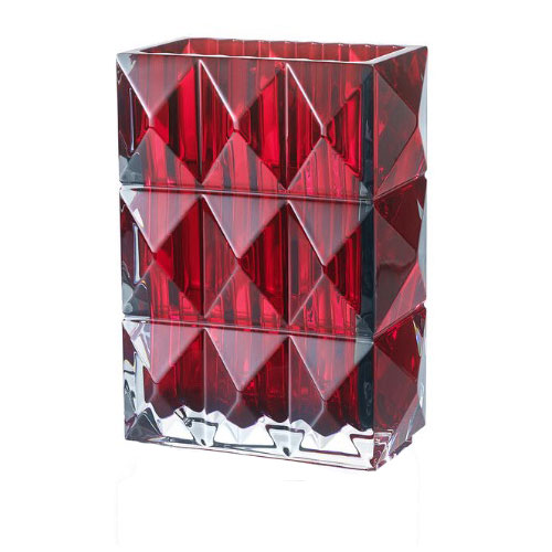 FLORERO BACCARAT RED RECT LOUXOR