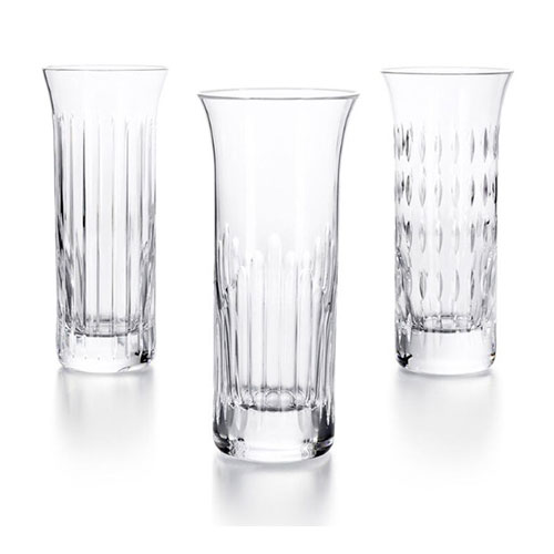 SET DE 3 FLOREROS BACCARAT FLORA TRANSPARENTE