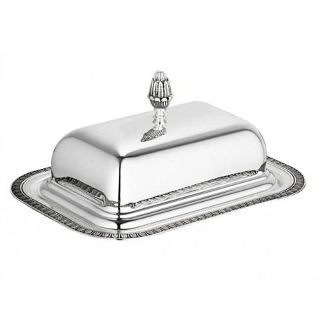 MANTEQUILLERA CHRISTOFLE PLATEADA RECTANGULAR 18X13 CM MALMAISON