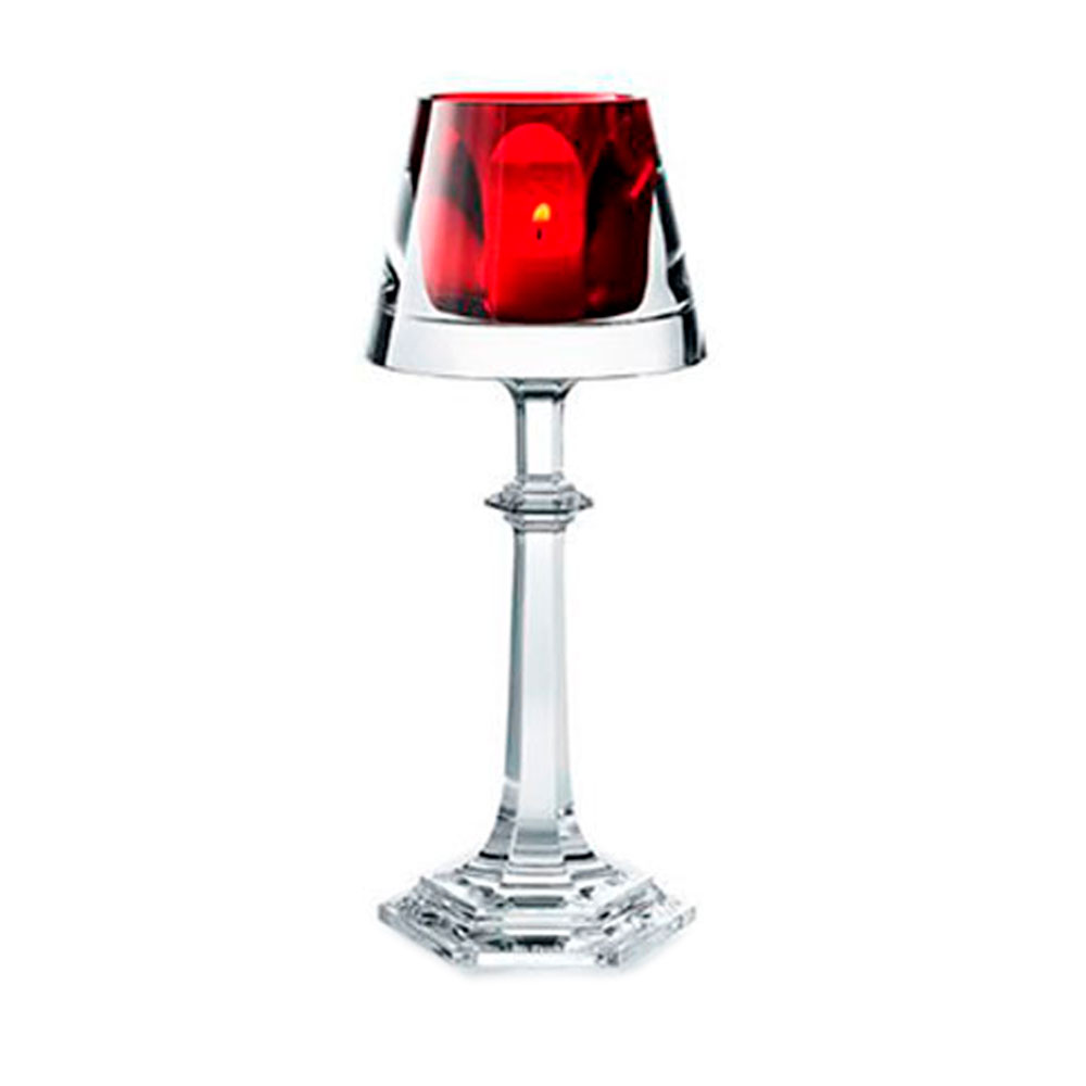 CANDELABRO CRISTAL HARCOURT CLEAR & RED