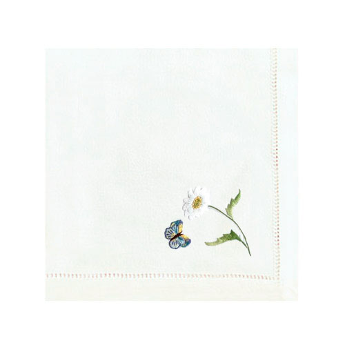 SERVILLETA BORDADA FLORES + MARIPOSAS 2