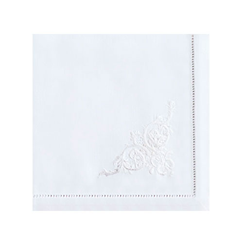 SERVILLETA DE TELA ARABESCO BLANCO FLORENTINA
