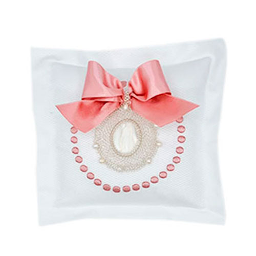 SET DE 2 PIEZAS MEDALLA CON PERLA Y ALMOHADA