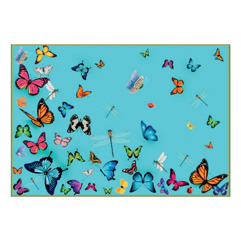 INDIVIDUAL DE PAPEL FLEUR ET PAPILLONS