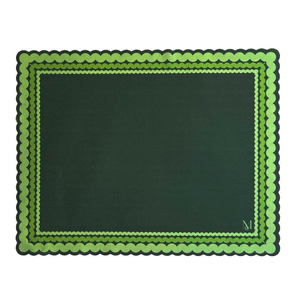 INDIVIDUAL DE TELA RECTANGULAR VERDE