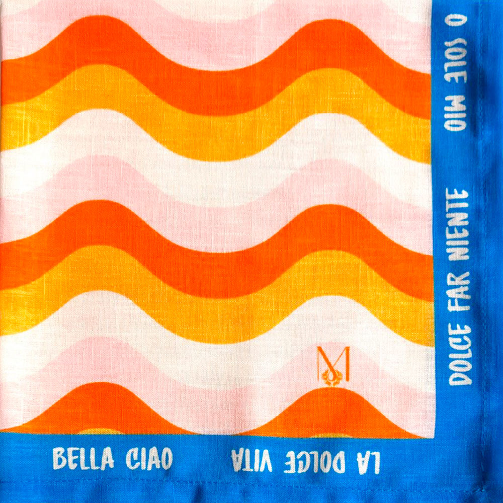 SERVILLETA DE TELA O SOLE MIO FRASI