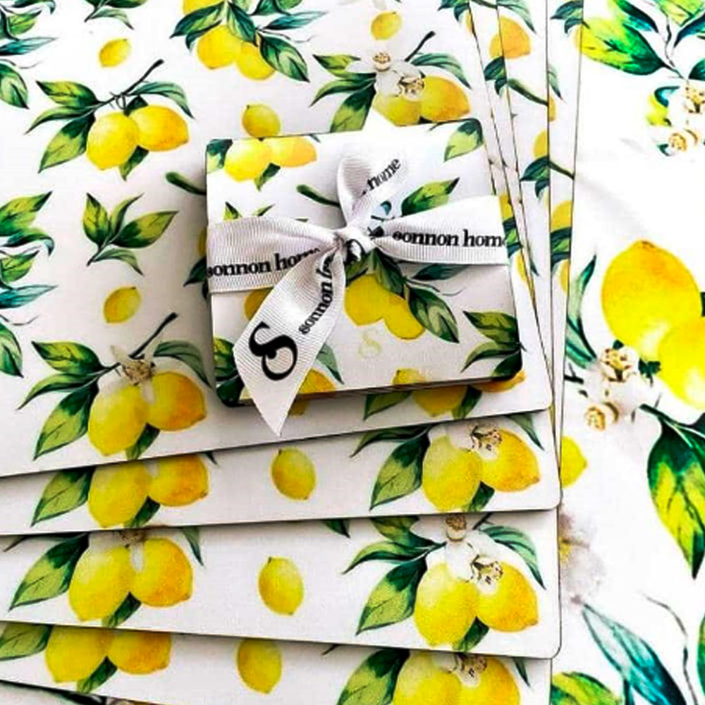SET DE 4 PORTA VASOS FLEXIBLES LEMON FLOWER