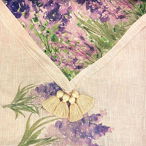 MANTEL DE TELA 6 PERSONAS LAVANDA