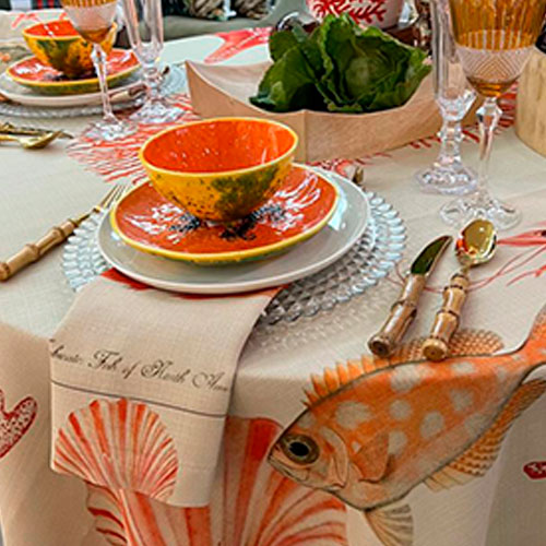 SET DE 4 SERVILLETAS DE TELA CARIBBEAN CORAL