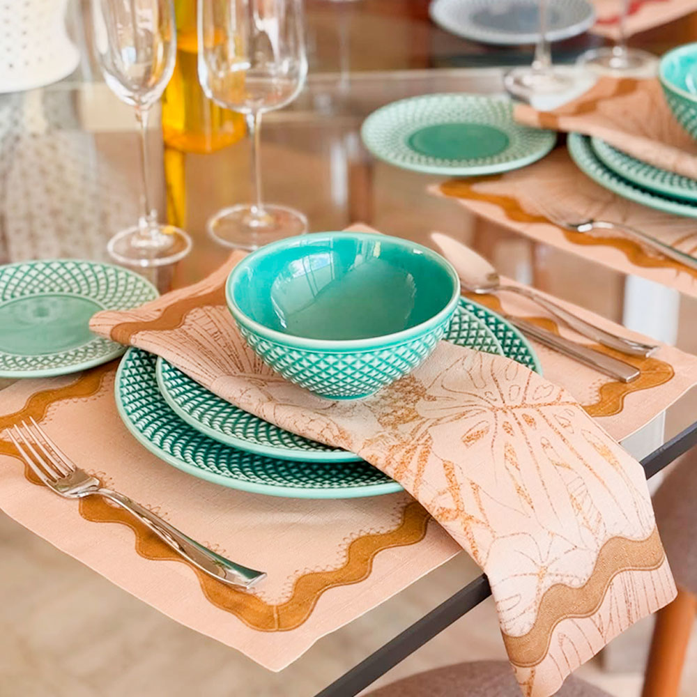 SET DE 4 INDIVIDUALES DE TELA BOHO CHIC SIN FONDO